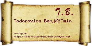 Todorovics Benjámin névjegykártya