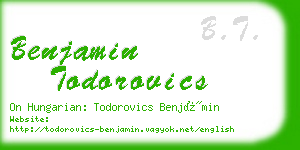 benjamin todorovics business card